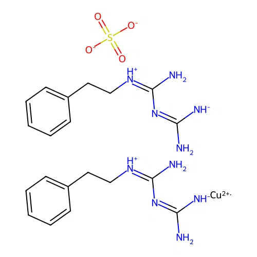 Biguanide, 1-phenethyl-, copper complex, sulfate structure
