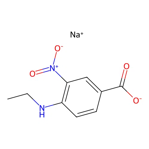Sodium 4-(ethylamino)-3-nitrobenzoate structure
