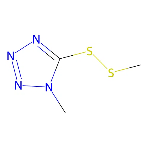 1-methyl-5-(methyldithio)-1H-tetrazole structure