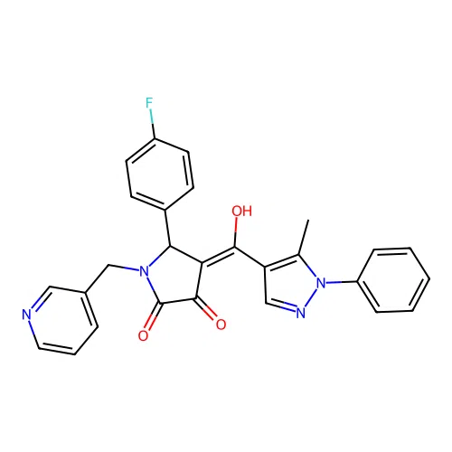 5-(4-fluorophenyl)-3-hydroxy-4-(5-methyl-1-phenyl-1H-pyrazole-4-carbonyl)-1-[(pyridin-3-yl)methyl]-2,5-dihydro-1H-pyrrol-2-one structure