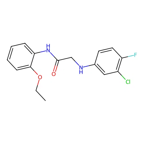 2-(3-chloro-4-fluoroanilino)-N-(2-ethoxyphenyl)acetamide structure