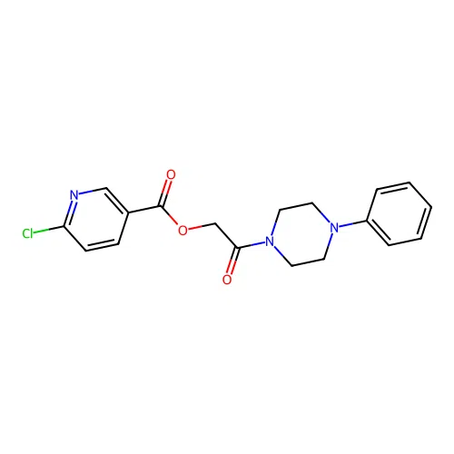 2-Oxo-2-(4-phenylpiperazin-1-yl)ethyl 6-chloropyridine-3-carboxylate structure