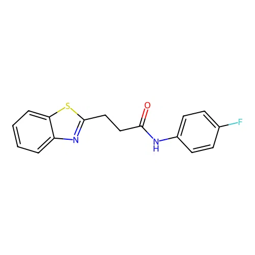 3-(1,3-benzothiazol-2-yl)-N-(4-fluorophenyl)propanamide structure