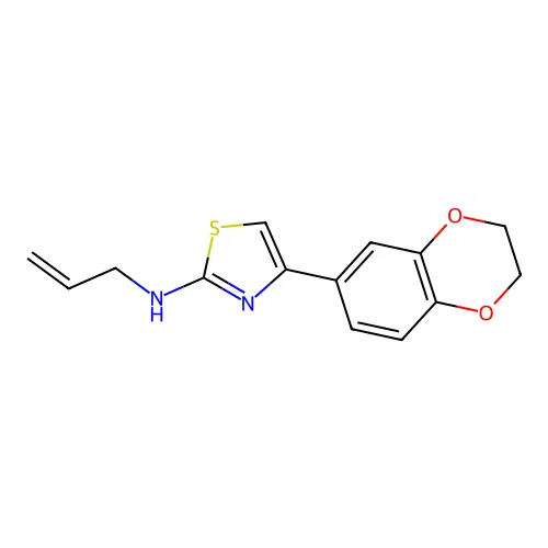 4-(2,3-dihydro-1,4-benzodioxin-6-yl)-N-prop-2-enyl-1,3-thiazol-2-amine structure