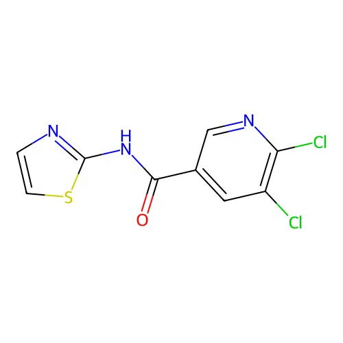 5,6-dichloro-N-(1,3-thiazol-2-yl)pyridine-3-carboxamide structure