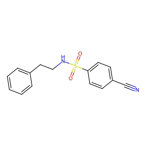 4-cyano-N-(2-phenylethyl)benzenesulfonamide structure