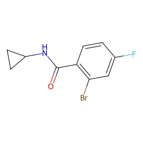 2-bromo-N-cyclopropyl-4-fluorobenzamide structure