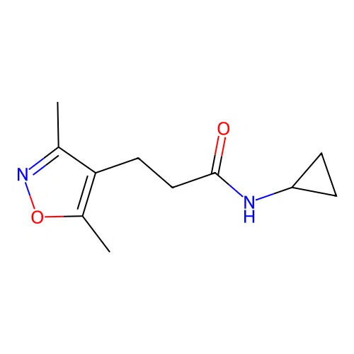 N-cyclopropyl-3-(3,5-dimethylisoxazol-4-yl)propanamide structure