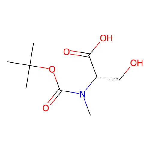 Boc-N-methyl-L-serine structure