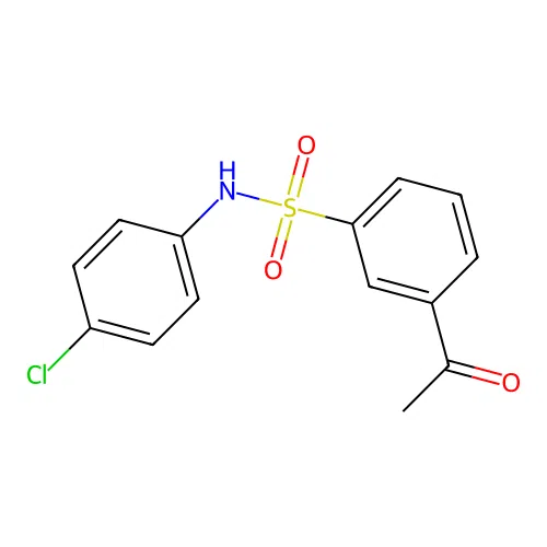 3-acetyl-N-(4-chlorophenyl)benzenesulfonamide structure