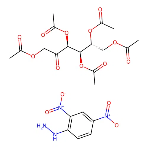 Penta-O-acetyl-fructose 2,4-dinitrophenylhydrazine structure