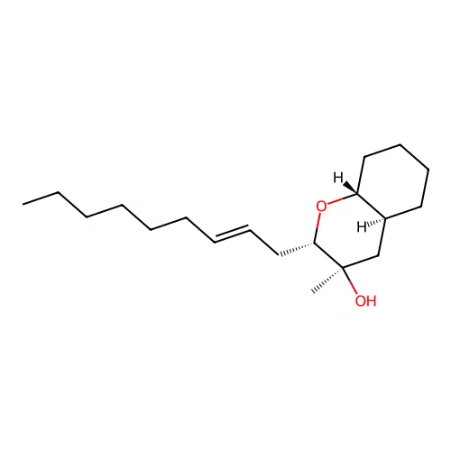 2H-1-Benzopyran-3-ol, octahydro-3-methyl-2-(2-nonenyl)-, (2alpha(E),3beta,4aalpha,8abeta)- structure