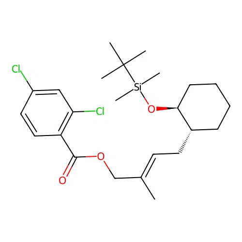 ((E)-4-((1R,2S)-2-(tert-Butyldimethylsilyl)oxycyclohexyl)-2-methylbut-2-enyl) 2,4-dichlorobenzoate structure