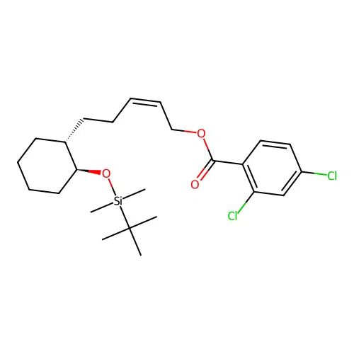 ((Z)-5-((1R,2S)-2-(tert-Butyl(dimethyl)silyl)oxycyclohexyl)pent-2-enyl) 2,4-dichlorobenzoate structure