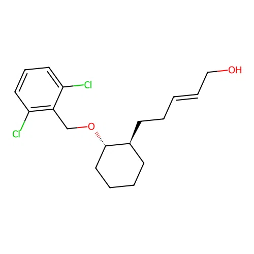 2-Penten-1-ol, 5-(2-((2,6-dichlorophenyl)methoxy)cyclohexyl)-, (1alpha(E),2beta)- structure