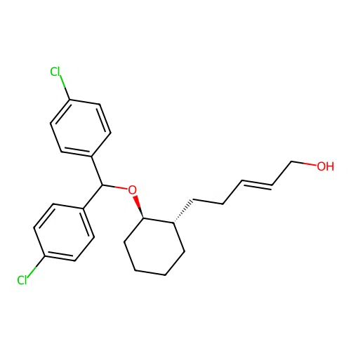 2-Penten-1-ol, 5-(2-(bis(4-chlorophenyl)methoxy)cyclohexyl)-, (1alpha(E),2beta)- structure