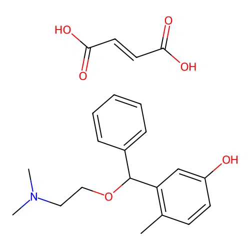 Phenol, 3-(alpha-(2-(dimethylamino)ethoxy)benzyl)-4-methyl-, fumarate structure