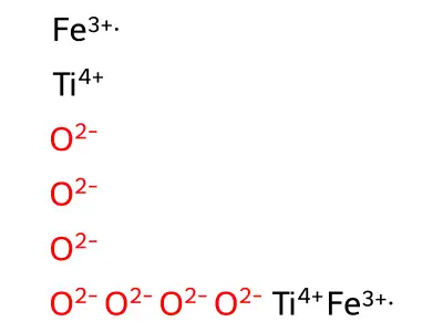 Iron titanium oxide (FeTiO3) structure