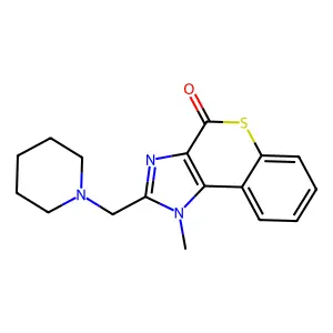 (1)Benzothiopyrano(3,4-d)imidazol-4(1H)-one, 1-methyl-2-(1-piperidinylmethyl)- structure