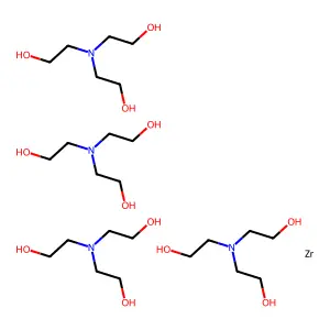 Zirconium, tetrakis(2-(bis(2-hydroxyethyl)amino-kappaN)ethanolato-kappaO)- structure