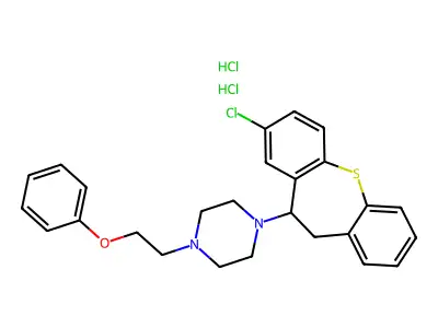 Piperazine, 1-(8-chloro-10,11-dihydrodibenzo(b,f)thiepin-10-yl)-4-(2-phenoxyethyl)-, dihydrochloride, hydrate structure