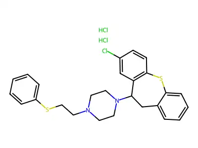 Piperazine, 1-(8-chloro-10,11-dihydrodibenzo(b,f)thiepin-10-yl)-4-(2-(phenylthio)ethyl)-, dihydrochloride structure