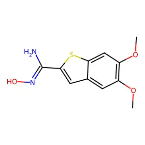 N'-hydroxy-5,6-dimethoxy-1-benzothiophene-2-carboximidamide structure