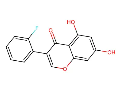 3-(2-fluorophenyl)-5,7-dihydroxy-4H-chromen-4-one structure