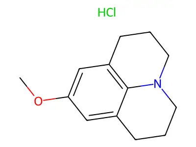 1H,5H-Benzo(ij)quinolizine, 2,3,6,7-tetrahydro-9-methoxy-, hydrochloride structure