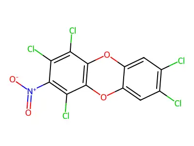 3-Nitro-1,2,4,7,8-pentachlorodibenzo-p-dioxin structure
