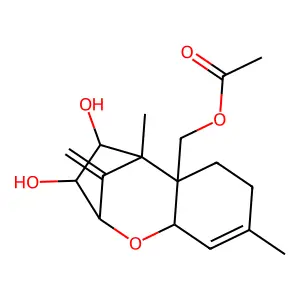 Trichotheca-9,12-diene-3,4,15-triol, 15-acetate, (3alpha,4beta)- structure
