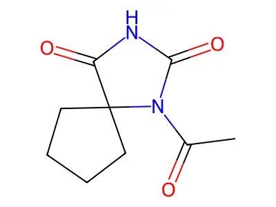 1-Acetyl-1,3-diazaspiro(4.4)nonane-2,4-dione structure
