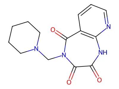 1H-Pyrido(2,3-e)-1,4-diazepine-2,3,5(4H)-trione, 4-(1-piperidinylmethyl)- structure