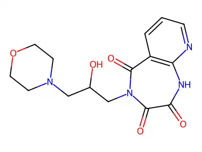 4-(2-Hydroxy-3-(4-morpholino)propyl)-1H-pyrido(2,3-e)-1,4-diazepine-2,3,5(4H)-trione structure
