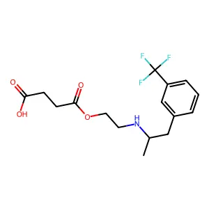 Ethanol, 2-(alpha-methyl-m-trifluoromethylphenethylamino)-, succinate structure