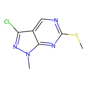 3-chloro-1-methyl-6-methylsulfanyl-1H-pyrazolo[3,4-d]pyrimidine structure