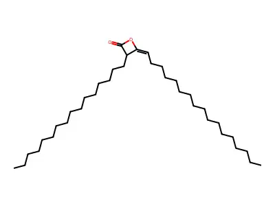 4-Heptadecylidene-3-hexadecyloxetan-2-one structure