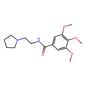 3,4,5-trimethoxy-N-(2-pyrrolidin-1-ylethyl)benzamide structure