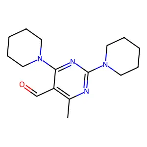 4-Methyl-2,6-dipiperidin-1-ylpyrimidine-5-carbaldehyde structure