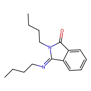 2-Butyl-3-butylimino-1-oxoisoindoline structure