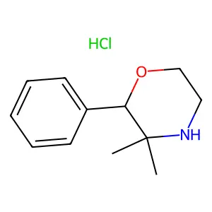 Morpholine, 3,3-dimethyl-2-phenyl-, hydrochloride structure