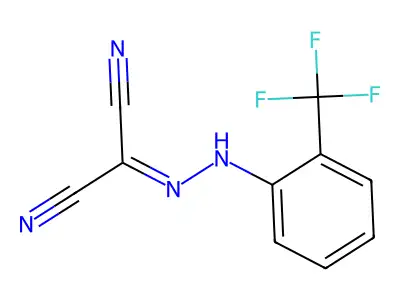 Propanedinitrile, [[2-(trifluoromethyl)phenyl]hydrazono]- structure