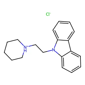Carbazole, 9-(2-piperidinoethyl)-, monohydrochloride structure