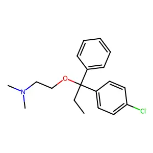 Ethylamine, 2-(alpha-(p-chlorophenyl)-alpha-ethylbenzyloxy)-N,N-dimethyl- structure