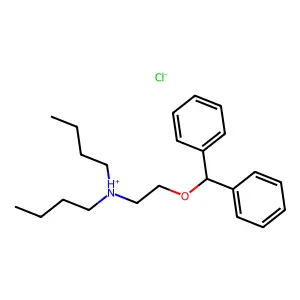 Ethylamine, N,N-dibutyl-2-(diphenylmethoxy)-, hydrochloride structure