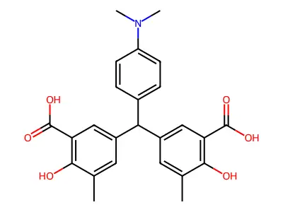 Benzoic acid, 3,3'-((4-(dimethylamino)phenyl)methylene)bis(6-hydroxy-5-methyl- structure
