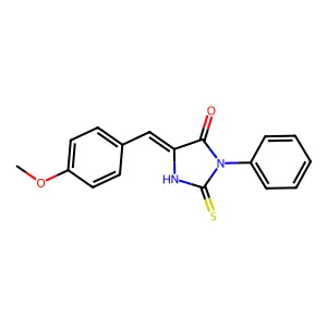 5-[(4-Methoxyphenyl)methylidene]-3-phenyl-2-sulfanylideneimidazolidin-4-one structure