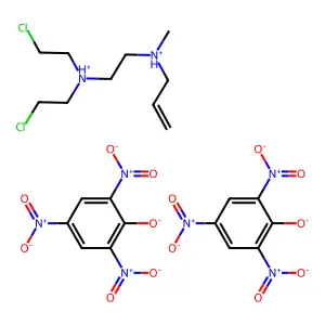 Ethylenediamine, N-allyl-N',N'-bis(2-chloroethyl)-N-methyl-, dipicrate structure