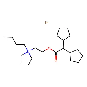 Ammonium, butyldiethyl(2-hydroxyethyl)-, bromide, dicyclopentylacetate structure