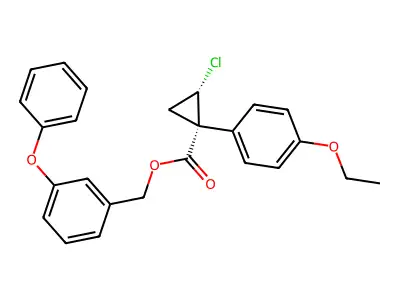 (3-phenoxyphenyl)methyl (1R,2S)-2-chloro-1-(4-ethoxyphenyl)cyclopropane-1-carboxylate structure